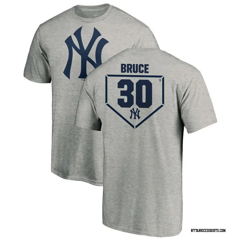 Men's New York Yankees ＃30 Jay Bruce Gray Branded RBI T-Shirt Heathered