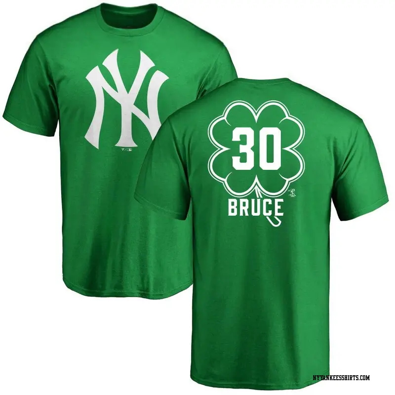 Men's New York Yankees ＃30 Jay Bruce Green Branded Dubliner Name & Number T-Shirt Kelly
