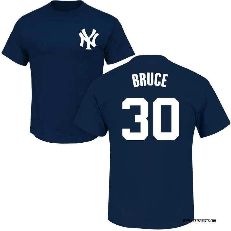 Men's New York Yankees ＃30 Jay Bruce Navy Roster Name & Number T-Shirt