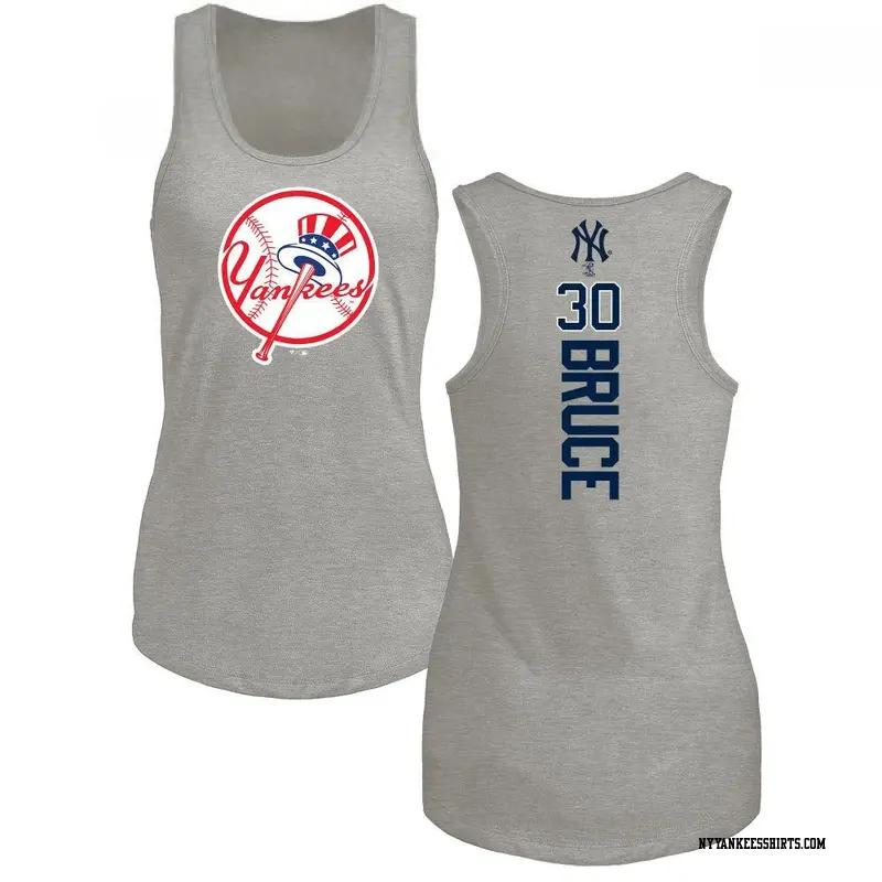 Women's New York Yankees ＃30 Jay Bruce Ash Branded Backer Tank Top